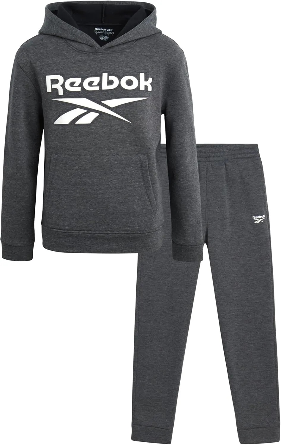 Reebok Boys' Tracksuit - 2 Piece Fleece Pullover Hoodie and Athletic Jogger Sweatpants for Boys (Sizes: 8-14)
