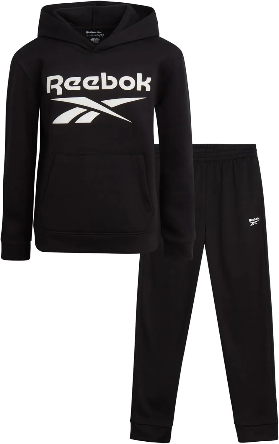 Reebok Boys' Tracksuit - 2 Piece Fleece Pullover Hoodie and Athletic Jogger Sweatpants for Boys (Sizes: 8-14)