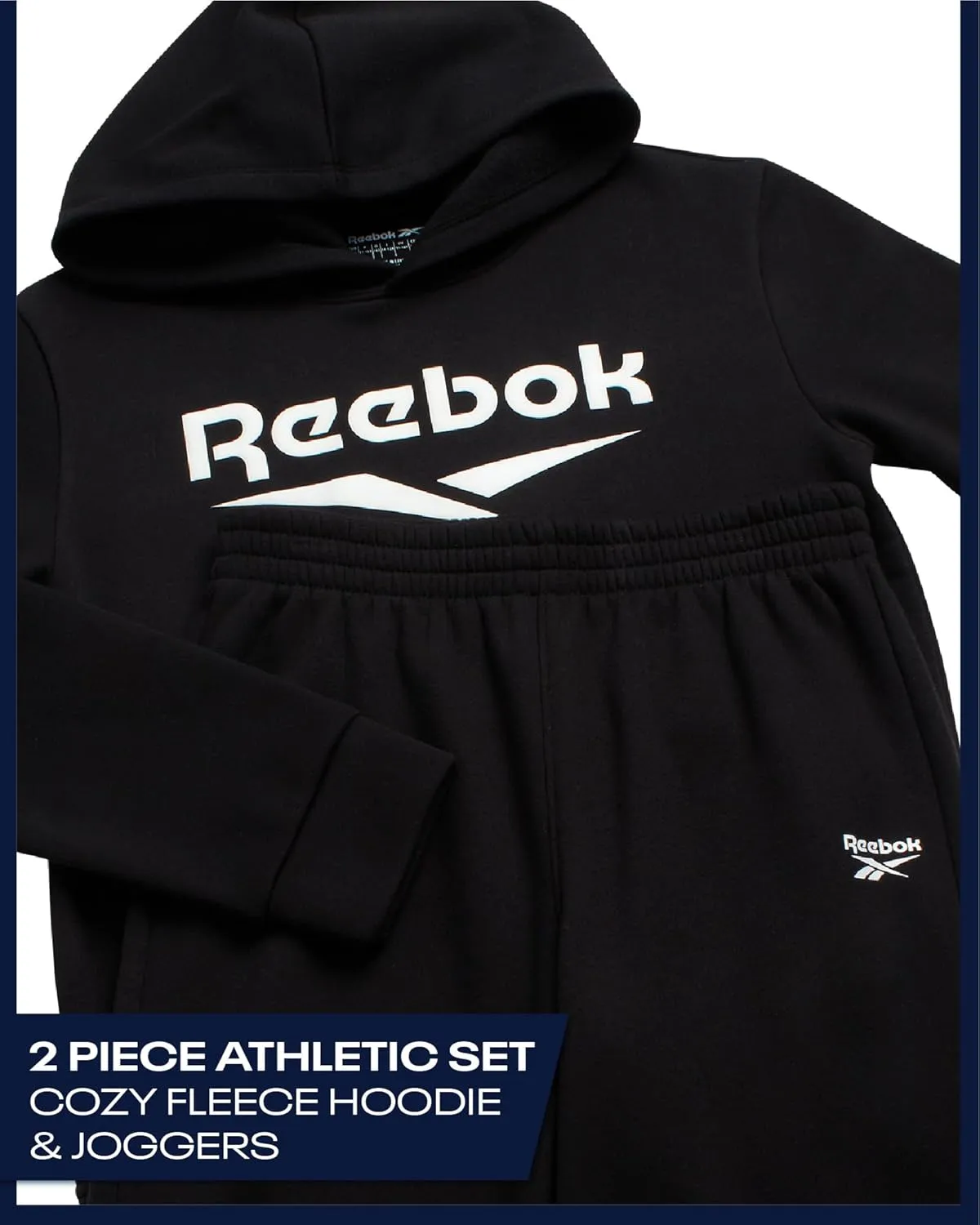 Reebok Boys' Tracksuit - 2 Piece Fleece Pullover Hoodie and Athletic Jogger Sweatpants for Boys (Sizes: 8-14)