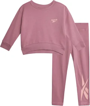 Reebok Toddler Girls' Pants Set - 2 Piece Active Fleece Hoodie Sweatshirt and Leggings for Toddlers and Little Girls (2T-6X)