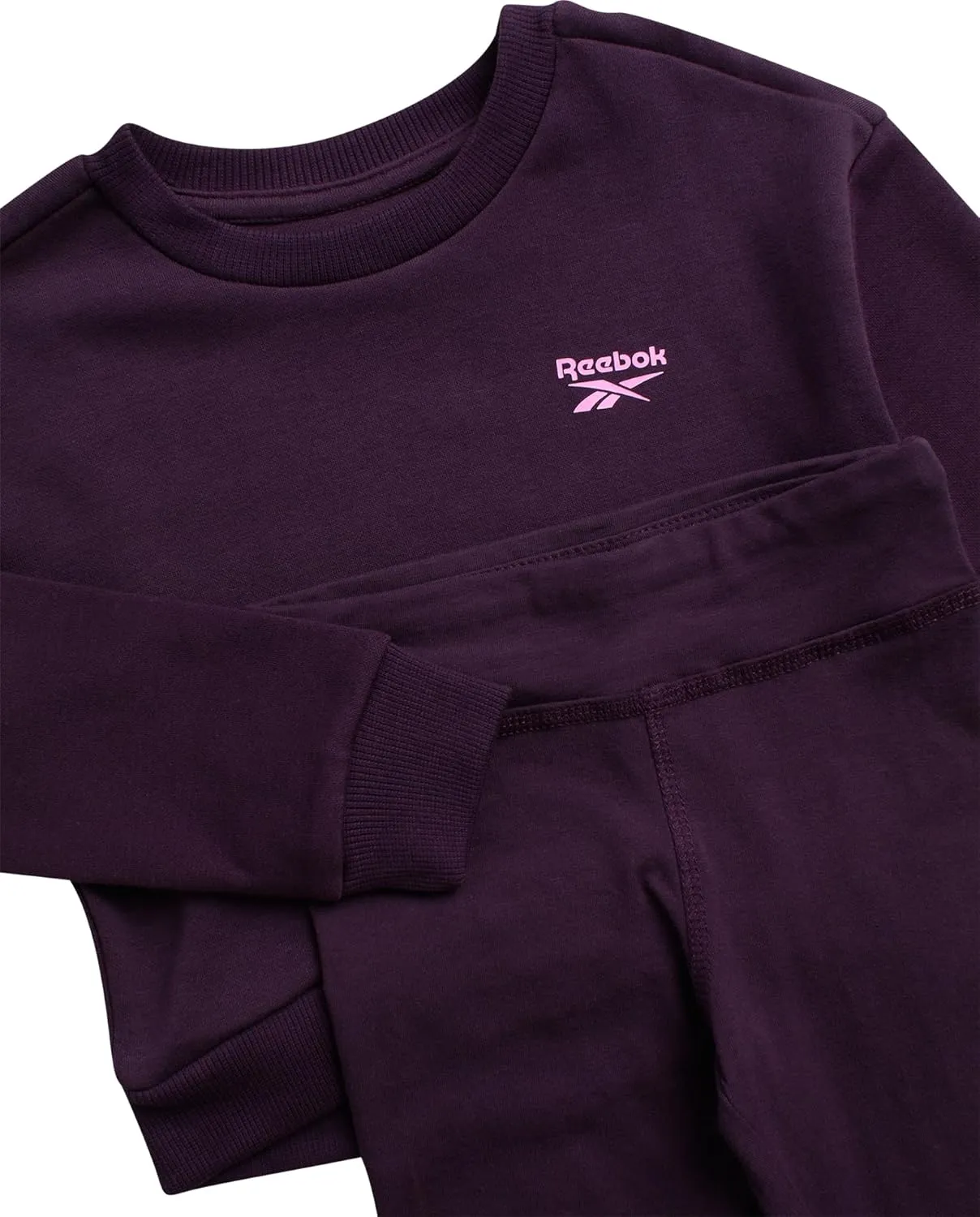 Reebok Toddler Girls' Pants Set - 2 Piece Active Fleece Hoodie Sweatshirt and Leggings for Toddlers and Little Girls (2T-6X)