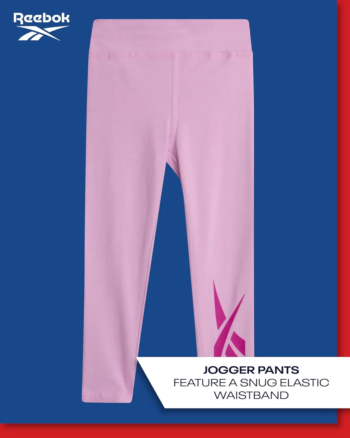 Reebok Toddler Girls' Pants Set - 2 Piece Active Fleece Hoodie Sweatshirt and Leggings for Toddlers and Little Girls (2T-6X)
