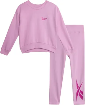 Reebok Toddler Girls' Pants Set - 2 Piece Active Fleece Hoodie Sweatshirt and Leggings for Toddlers and Little Girls (2T-6X)