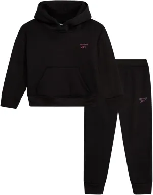 Reebok Toddler Girls' Sweatsuit Set - 2 Piece Fleece Sweatshirt and Jogger Sweatpants Set for Little Girls (Sizes: 2T-6X)