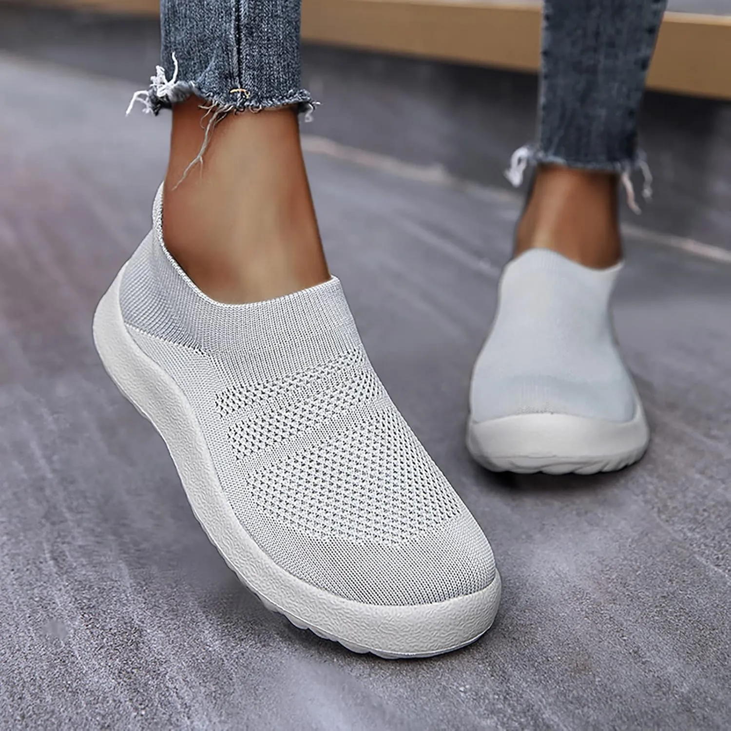 Running Shoes for Women Wide Walking Shoes Women Arch Support 11w Slip On Shoes for Elderly Women Silver Sneakers for Women Slip On Athletic Shoes Women Size 5