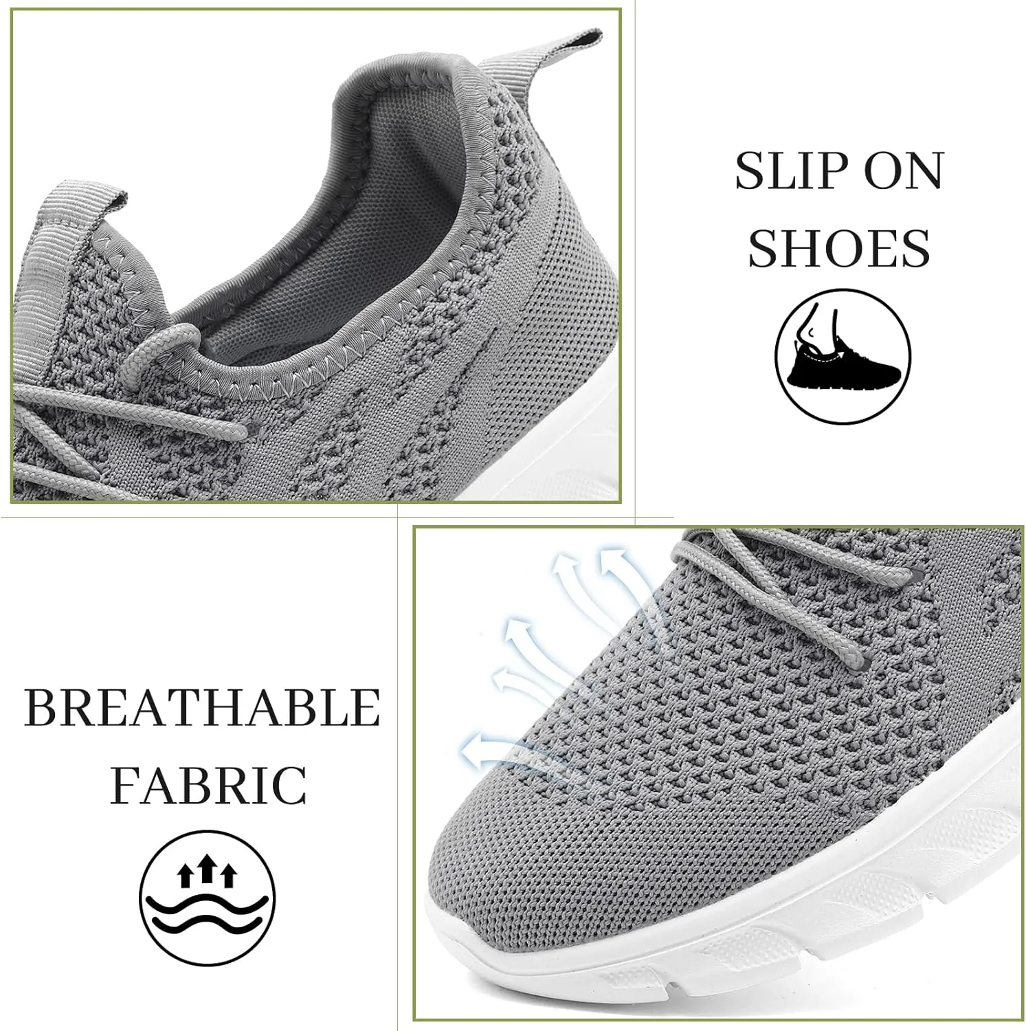 Running Shoes Women Tennis Walking Sneakers Slip On Gym Shoes Non Slip Workout Sneakers for Womens Casual Mesh Footware Fashion Lightweight