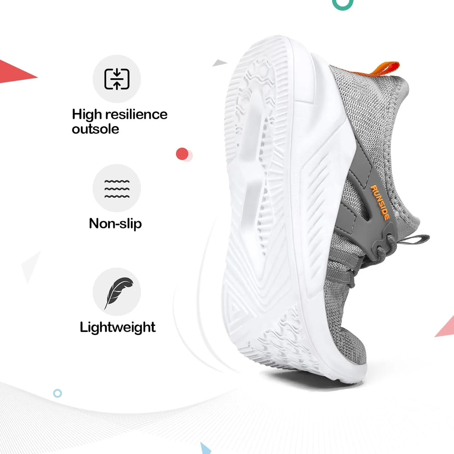 RUNSIDE Boys Girls Tennis Shoes Kids Lightweight Breathable Sneakers Lace-up Running Athletic Shoes for Toddler/Little Kid/Big Kid