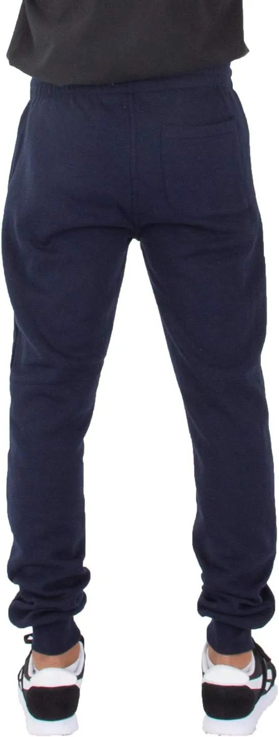 Shaka Wear Men’s Joggers Sweatpants - Medium Heavy Cotton Fleece Slim Fit Full Length Casual Pants Sports Workout S~5XL