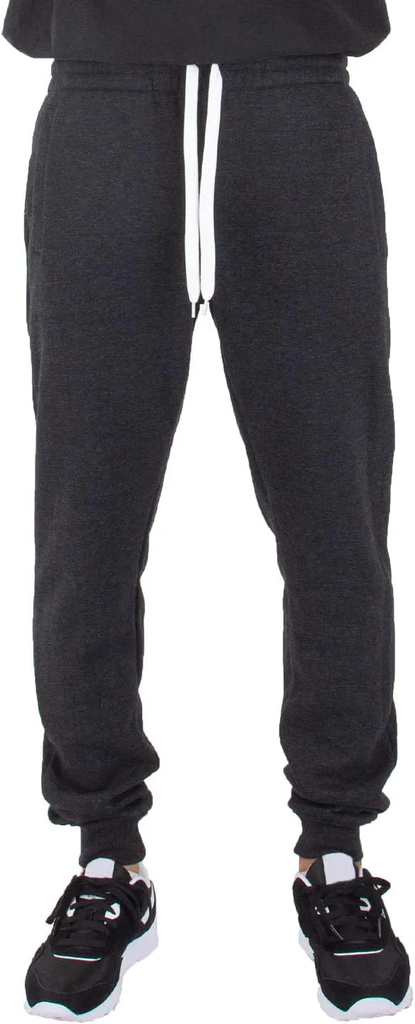 Shaka Wear Men’s Joggers Sweatpants - Medium Heavy Cotton Fleece Slim Fit Full Length Casual Pants Sports Workout S~5XL