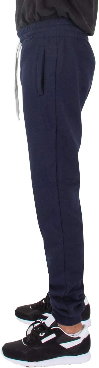 Shaka Wear Men’s Joggers Sweatpants - Medium Heavy Cotton Fleece Slim Fit Full Length Casual Pants Sports Workout S~5XL