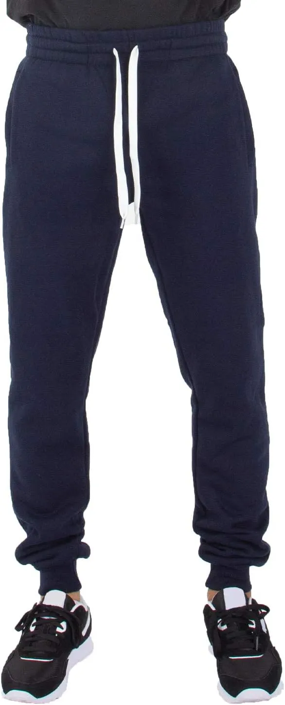 Shaka Wear Men’s Joggers Sweatpants - Medium Heavy Cotton Fleece Slim Fit Full Length Casual Pants Sports Workout S~5XL