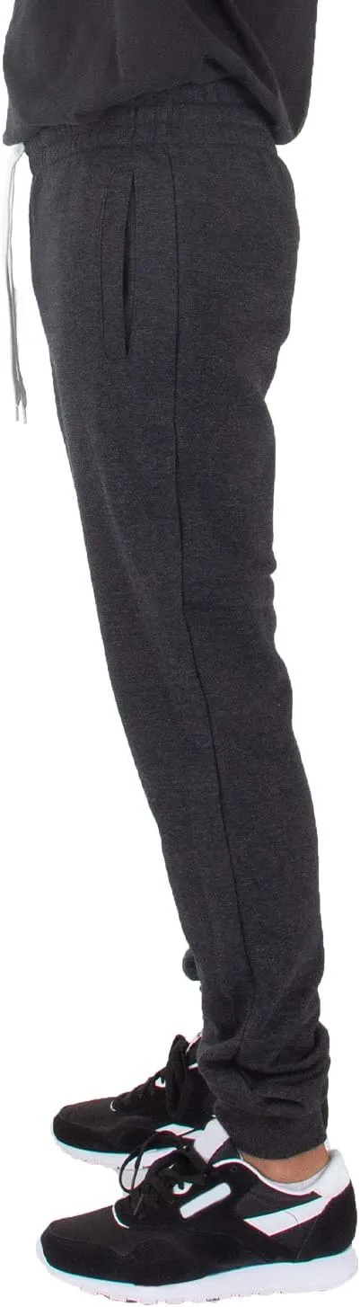 Shaka Wear Men’s Joggers Sweatpants - Medium Heavy Cotton Fleece Slim Fit Full Length Casual Pants Sports Workout S~5XL