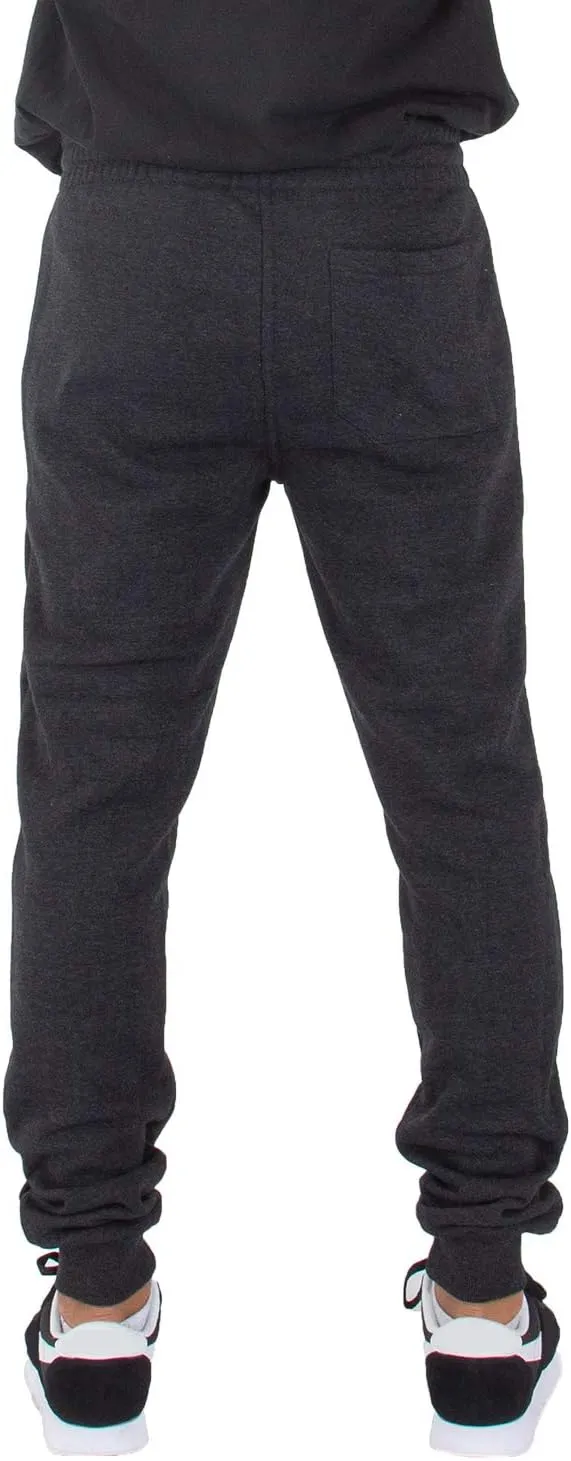 Shaka Wear Men’s Joggers Sweatpants - Medium Heavy Cotton Fleece Slim Fit Full Length Casual Pants Sports Workout S~5XL