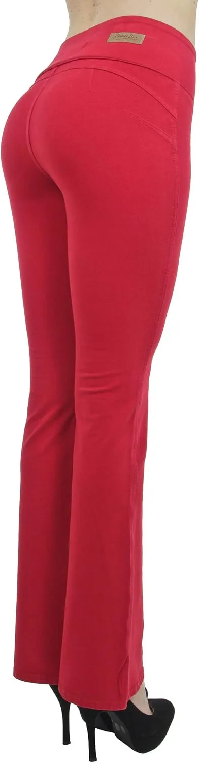 Shaping Pull On Butt Lift Push Up Yoga Pants Stretch Indigo Denim Skinny Jeans