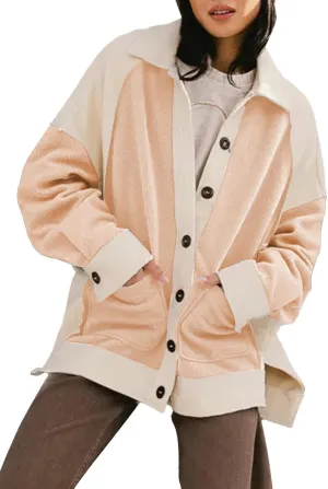 SHEWIN Womens Winter Fuzzy Fleece Jacket Casual Long Sleeve Button Down Sherpa Shacket Coats