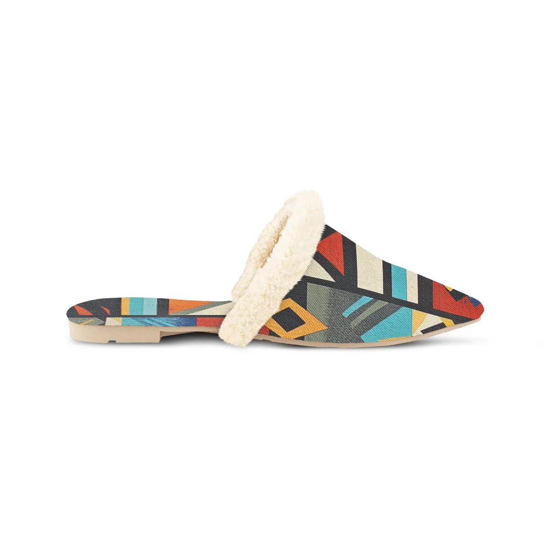 Southwest-Inspired Fur-Lined Mules