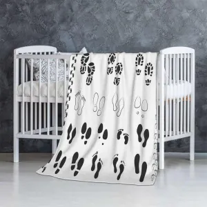 Sport Shoes Sneakers Black White Flannel Fleece Throw Blanket,Blanket for Couch, Cozy, Warm, Lightweight and Decorative Dusty ​Blanket 30x50 Inches