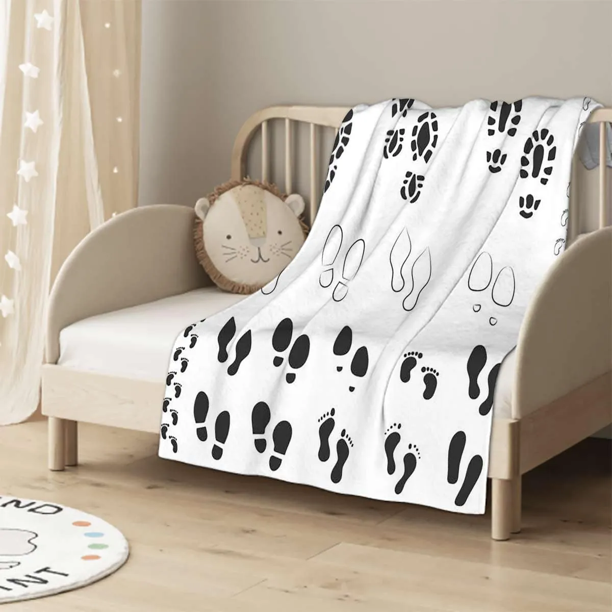 Sport Shoes Sneakers Black White Flannel Fleece Throw Blanket,Blanket for Couch, Cozy, Warm, Lightweight and Decorative Dusty ​Blanket 30x50 Inches