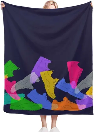 Sport Shoes Sneakers Colorful Throw Blanket for Couch Cozy Soft Blankets & Throws Lightweight Fleece Fall Fuzzy Blanket Couch Chairs Sofa Bedroom Living Room 40x60 Inches