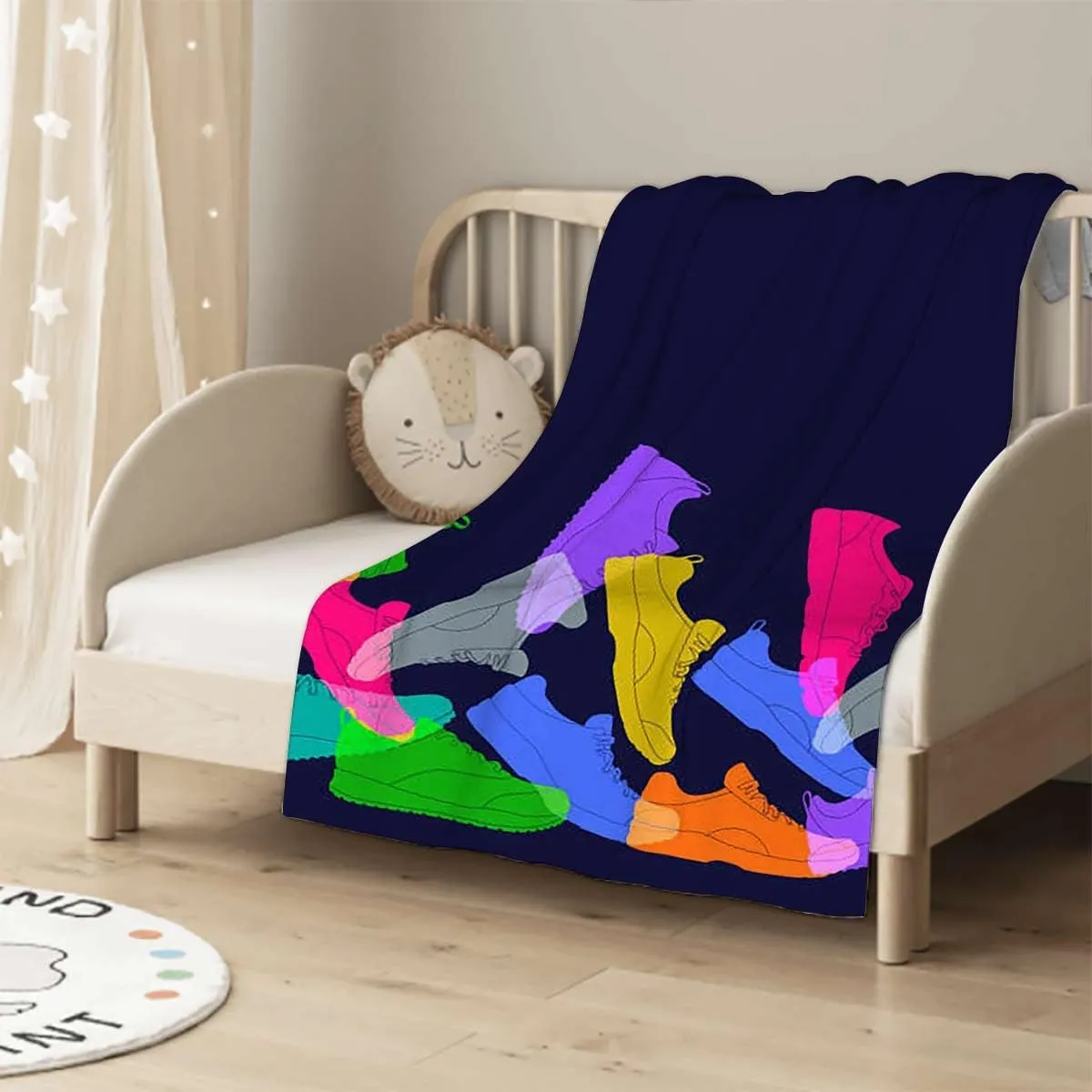 Sport Shoes Sneakers Colorful Throw Blanket for Couch Cozy Soft Blankets & Throws Lightweight Fleece Fall Fuzzy Blanket Couch Chairs Sofa Bedroom Living Room 40x60 Inches