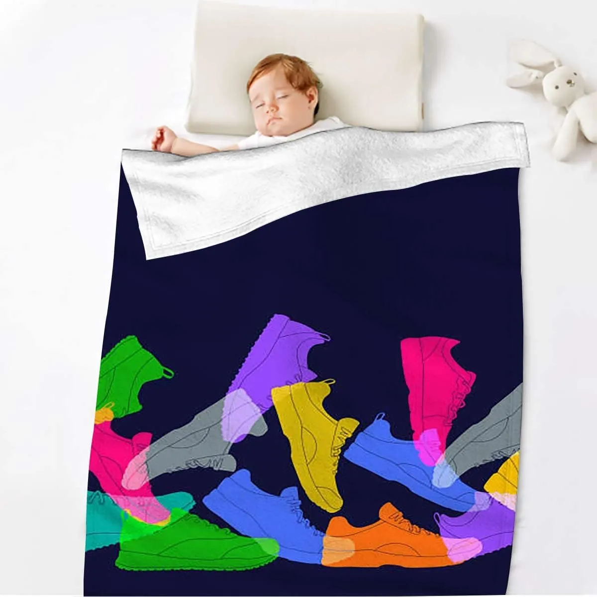 Sport Shoes Sneakers Colorful Throw Blanket for Couch Cozy Soft Blankets & Throws Lightweight Fleece Fall Fuzzy Blanket Couch Chairs Sofa Bedroom Living Room 40x60 Inches