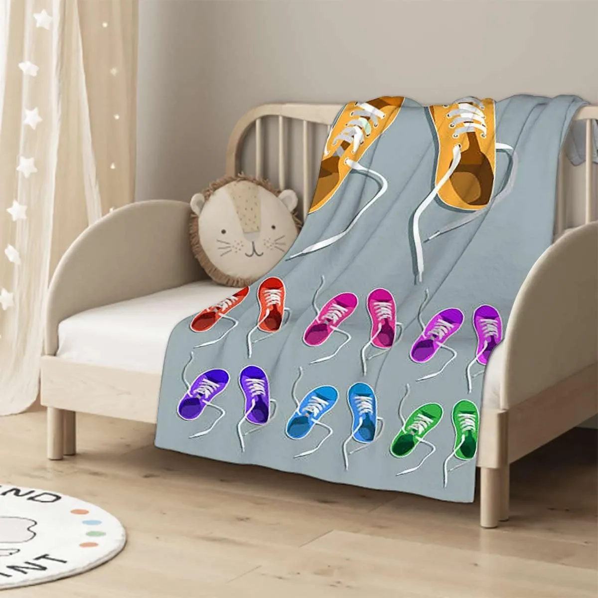 Sport Shoes Sneakers Cozy Soft Lightweight Throw Blankets Warm Plush Blankets and Throws Couch Sofa Bed Camping Travel Picnic Outdoor Blanket 70x80 Inches