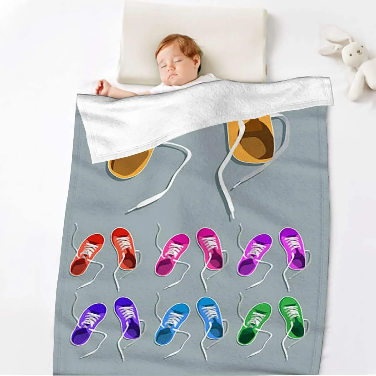 Sport Shoes Sneakers Cozy Soft Lightweight Throw Blankets Warm Plush Blankets and Throws Couch Sofa Bed Camping Travel Picnic Outdoor Blanket 70x80 Inches