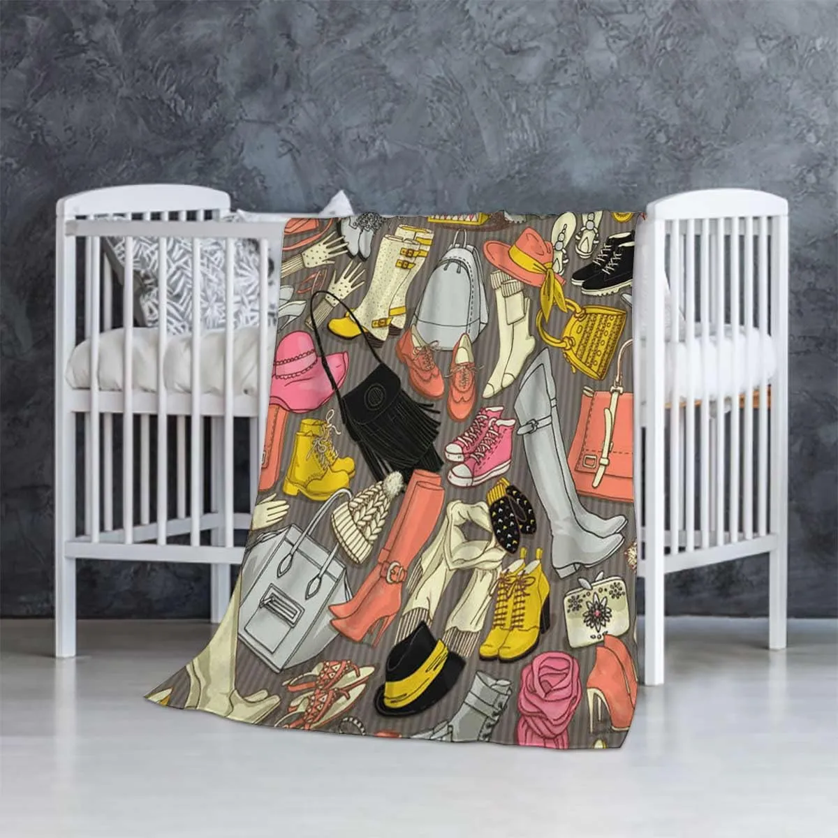 Sport Shoes Sneakers Gifts for Girls Boys Soft Fleece Cozy Warm Flannel Lap Throw Blanket for Child Adults Couch Bed Cute Quilt 40x60 Inches