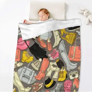 Sport Shoes Sneakers Gifts for Girls Boys Soft Fleece Cozy Warm Flannel Lap Throw Blanket for Child Adults Couch Bed Cute Quilt 40x60 Inches