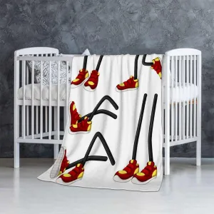 Sport Shoes Sneakers red White Soft Fleece Blanket Warm Flannel Kids Adults Lap Cozy Throw Blanket for Sofa Couch Bed Quilt 40x50 Inches