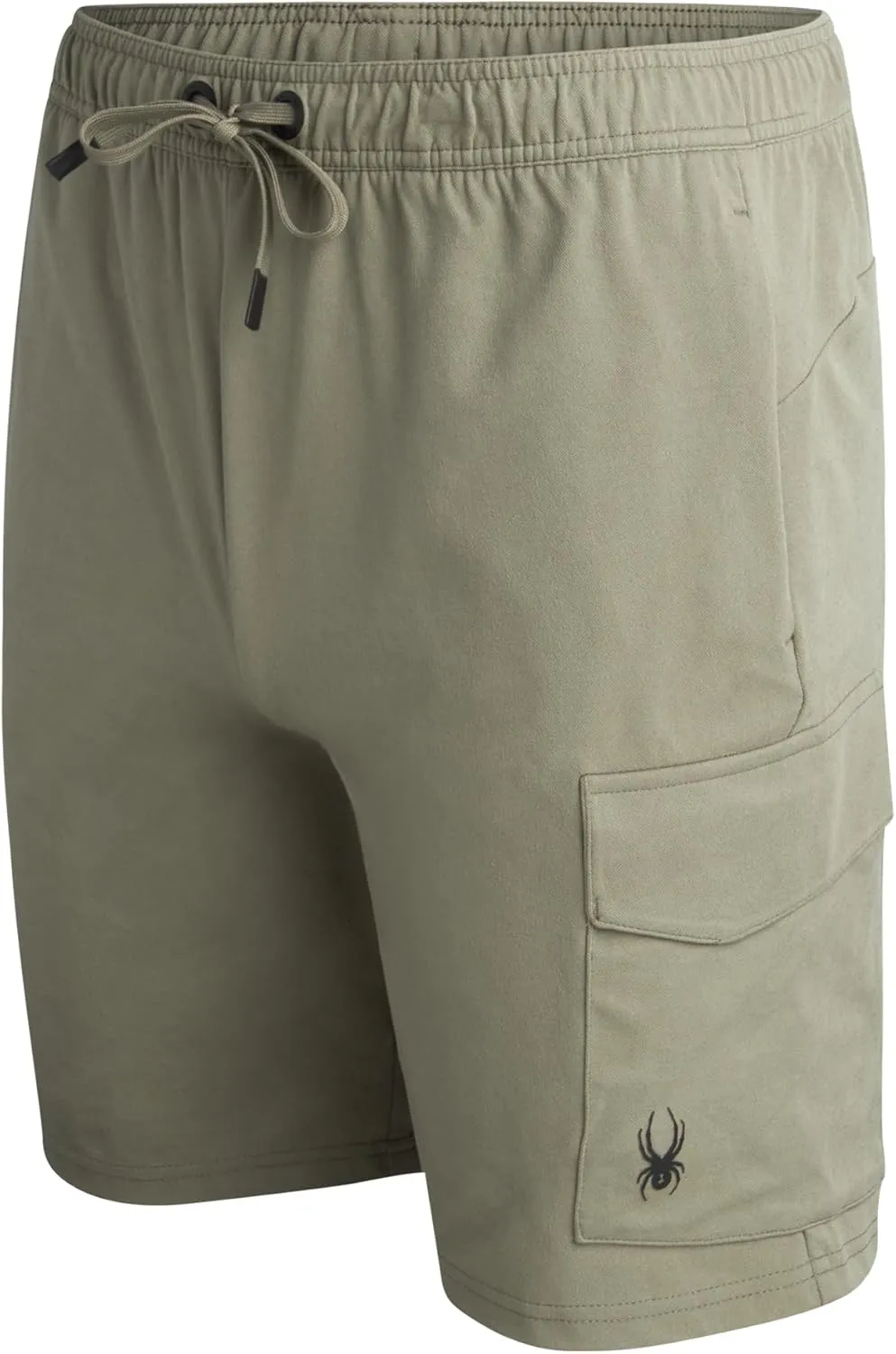 Spyder Mens Cargo Shorts - Stretch Tech Double Knit Fleece Athletic Shorts with Elastic Waistband Drawcord & Pockets (30-36)