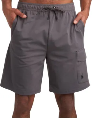 Spyder Mens Cargo Shorts - Stretch Tech Double Knit Fleece Athletic Shorts with Elastic Waistband Drawcord & Pockets (30-36)