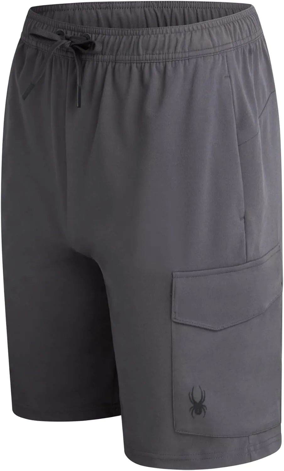 Spyder Mens Cargo Shorts - Stretch Tech Double Knit Fleece Athletic Shorts with Elastic Waistband Drawcord & Pockets (30-36)