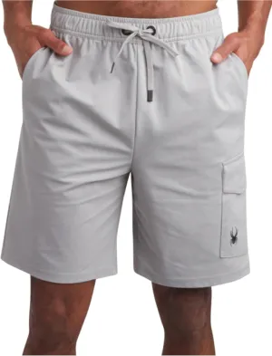 Spyder Mens Cargo Shorts - Stretch Tech Double Knit Fleece Athletic Shorts with Elastic Waistband Drawcord & Pockets (30-36)