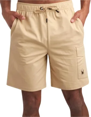 Spyder Mens Cargo Shorts - Stretch Tech Double Knit Fleece Athletic Shorts with Elastic Waistband Drawcord & Pockets (30-36)