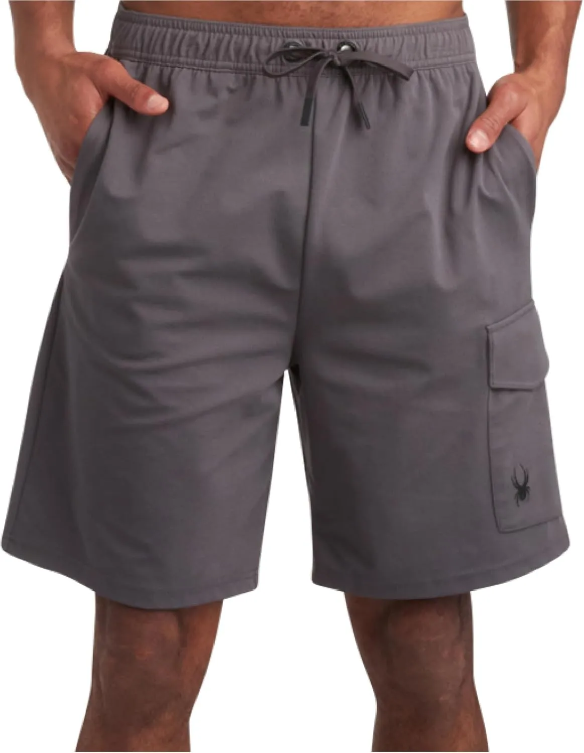 Spyder Mens Cargo Shorts - Stretch Tech Double Knit Fleece Athletic Shorts with Elastic Waistband Drawcord & Pockets (30-36)