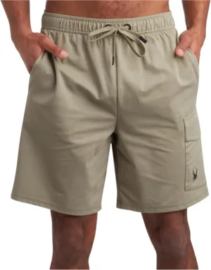 Spyder Mens Cargo Shorts - Stretch Tech Double Knit Fleece Athletic Shorts with Elastic Waistband Drawcord & Pockets (30-36)