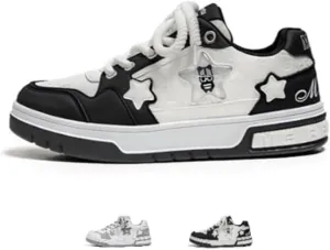 Star Chunky Sneakers for Women Trendy Casual Aesthetic Platform Skate Walking Shoes Couple Shoes