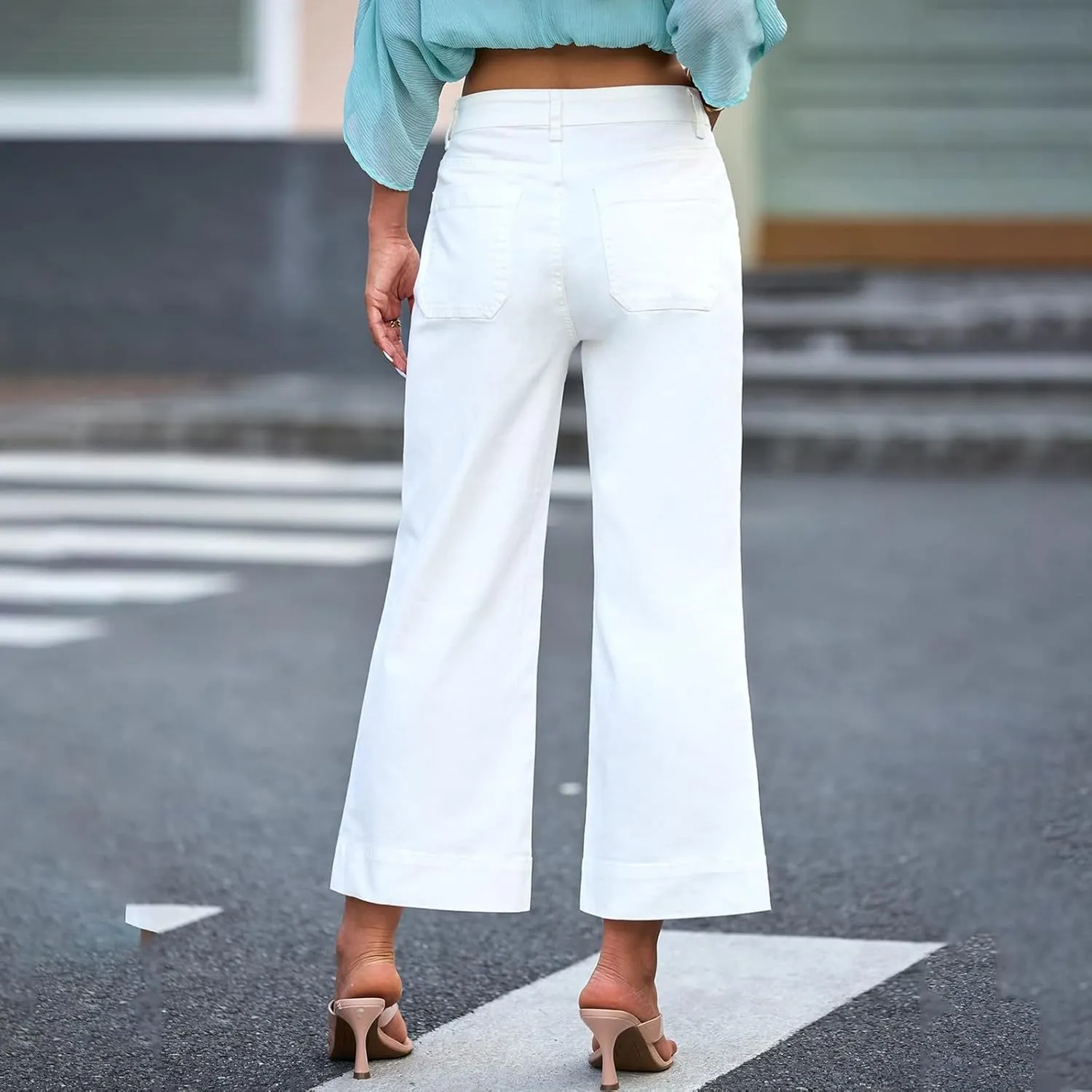 Stylish Wide-Leg Jeans for Women High-Waisted Formal Occasion Flattering Casual Pants Slimming Leisure Trendy Trouser