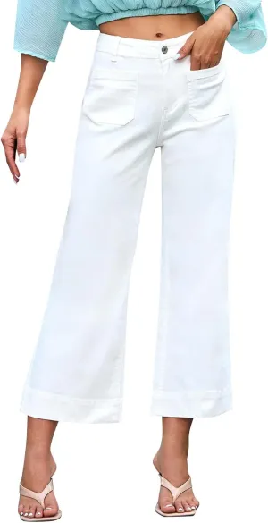 Stylish Wide-Leg Jeans for Women High-Waisted Formal Occasion Flattering Casual Pants Slimming Leisure Trendy Trouser