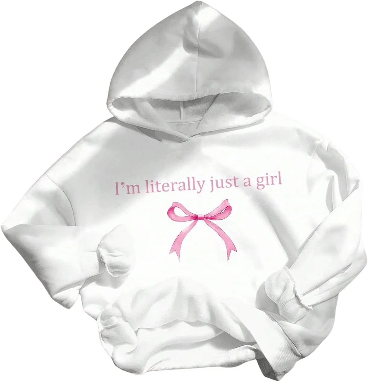 SweatyRocks Girl's Letter Graphic Fleece Hoodie Sweatshirt Kids Cute Hoodies for Teen Girls