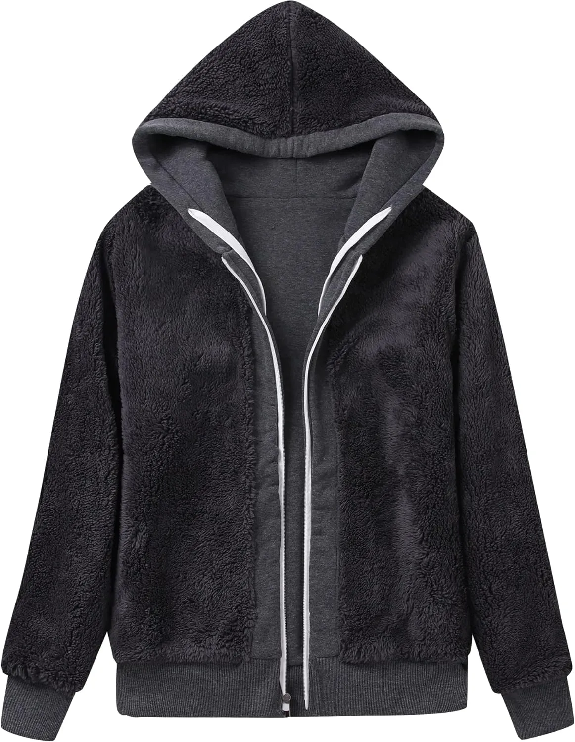 SWISSWELL Hoodies for Women Winter Fleece Sweatshirt - Full Zip Up Thick Sherpa Lined Hooded Jacket
