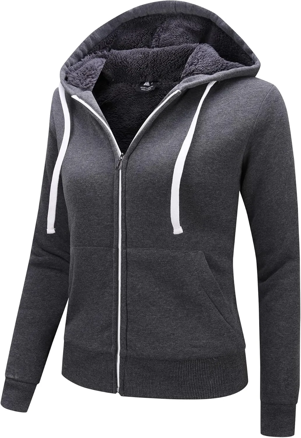 SWISSWELL Hoodies for Women Winter Fleece Sweatshirt - Full Zip Up Thick Sherpa Lined Hooded Jacket
