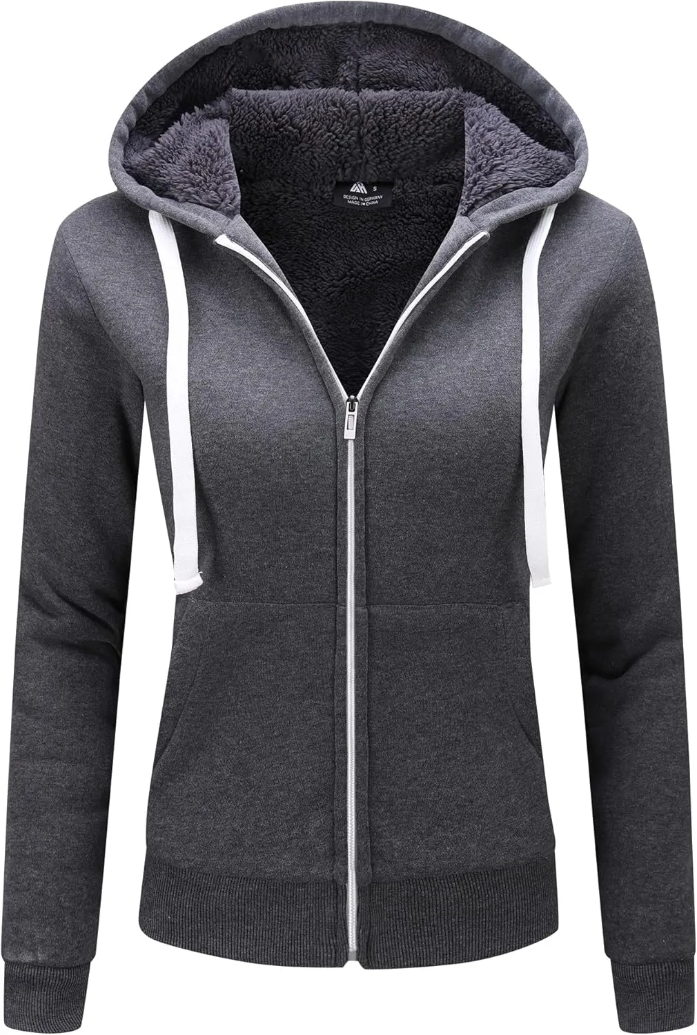 SWISSWELL Hoodies for Women Winter Fleece Sweatshirt - Full Zip Up Thick Sherpa Lined Hooded Jacket