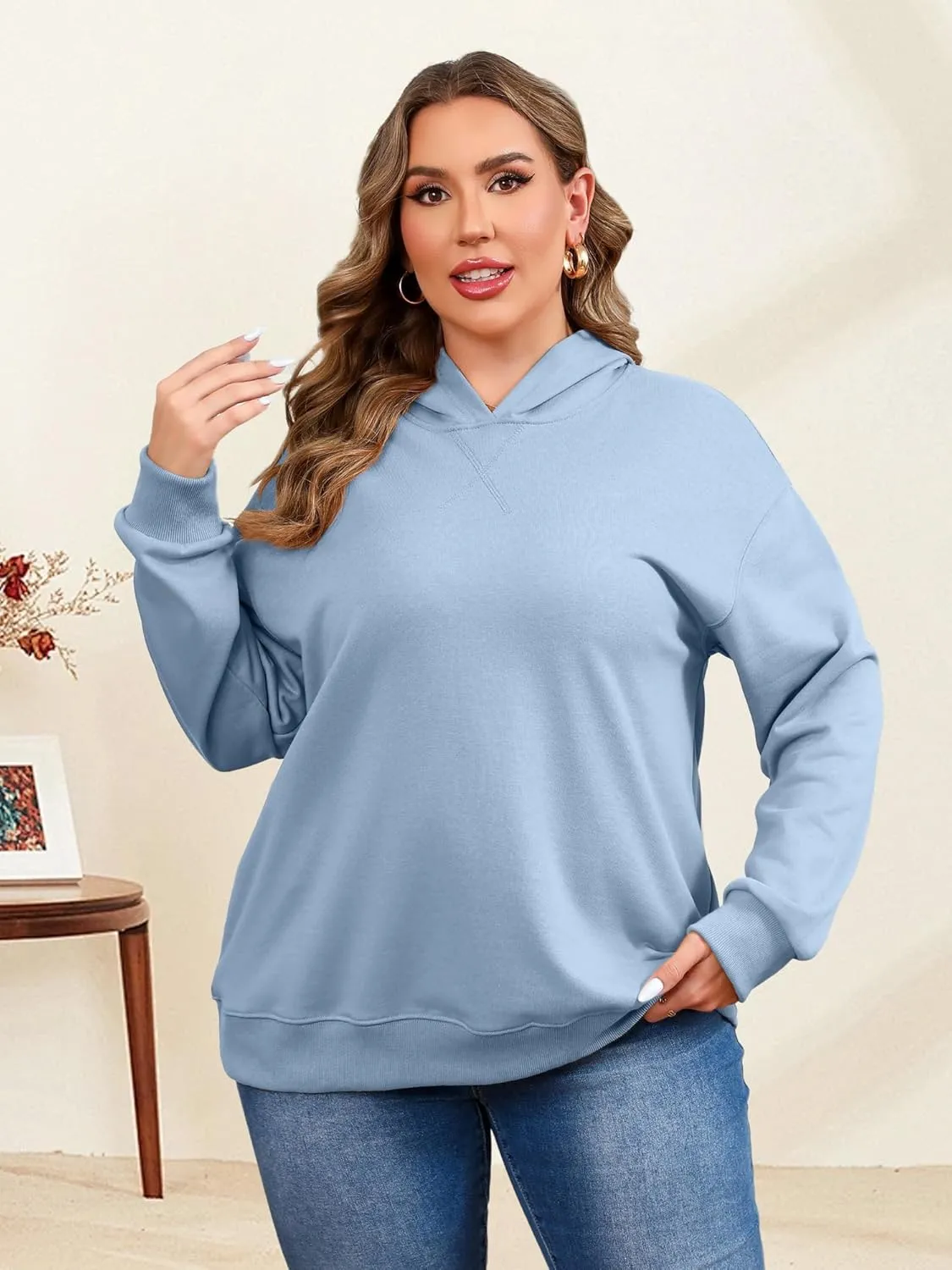 TAKEYAL Plus Size Sweatshirts for Women Pockets Half Zip Pullover Long Sleeve Oversized Drop Shoulder Y2K Clothes