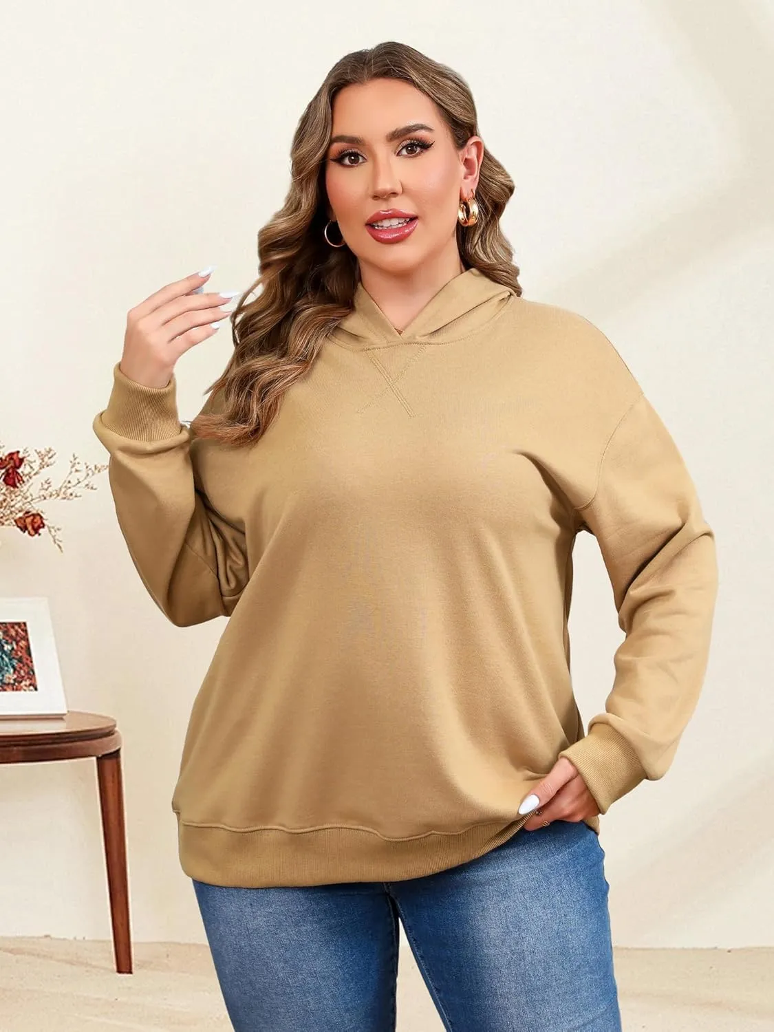 TAKEYAL Plus Size Sweatshirts for Women Pockets Half Zip Pullover Long Sleeve Oversized Drop Shoulder Y2K Clothes