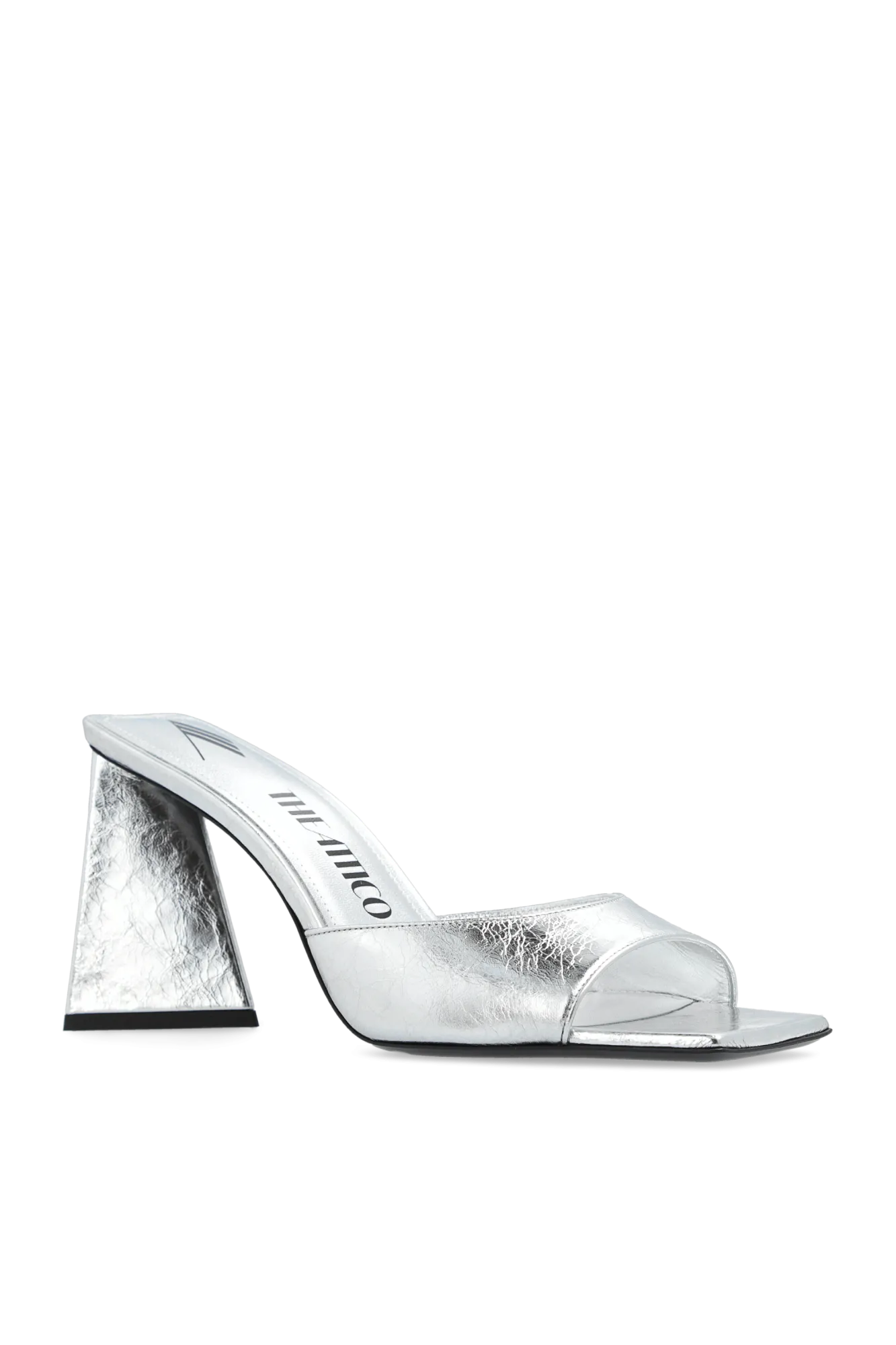 The Attico Heeled Slippers `Mini Devon` in SILVER - 41