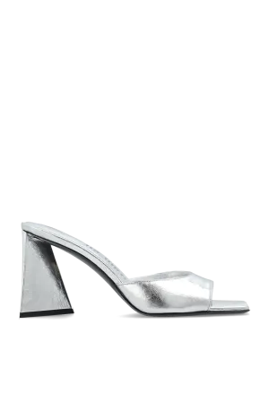 The Attico Heeled Slippers `Mini Devon` in SILVER - 41