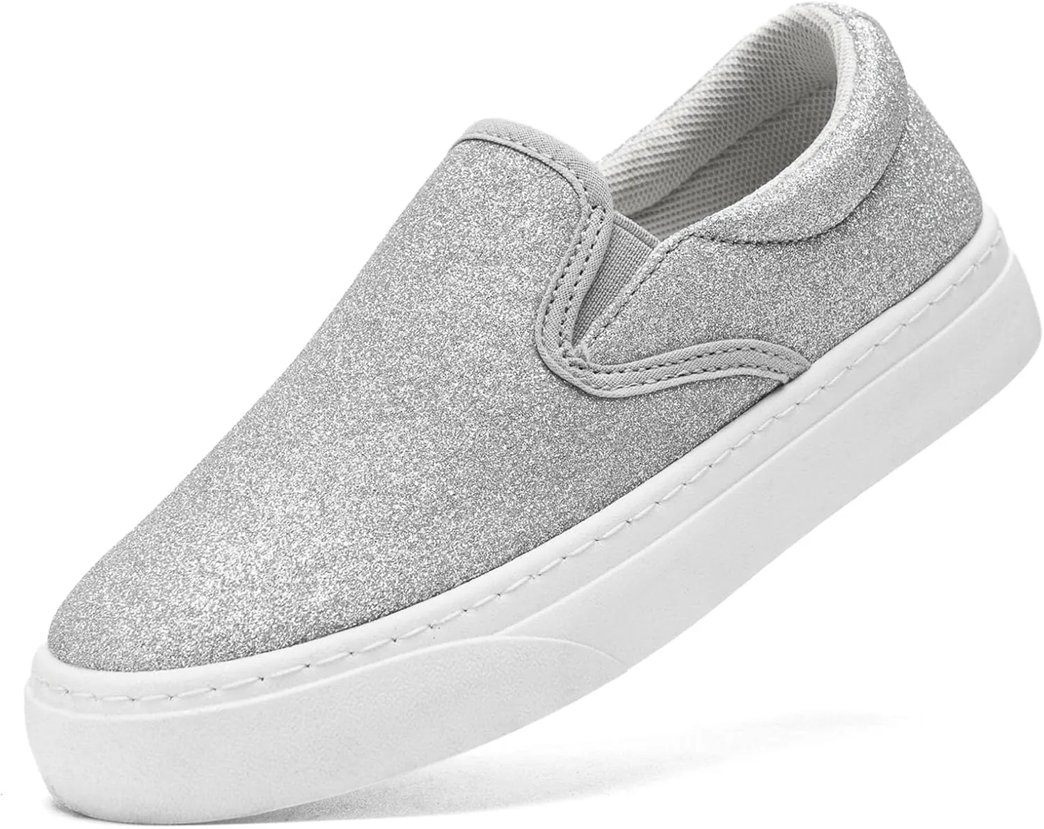 Toddler Sneakers for Girls Boys Low Top Slip On Kids Canvas Casual Shoes Comfortable Walking Sequins Glitter Shoes
