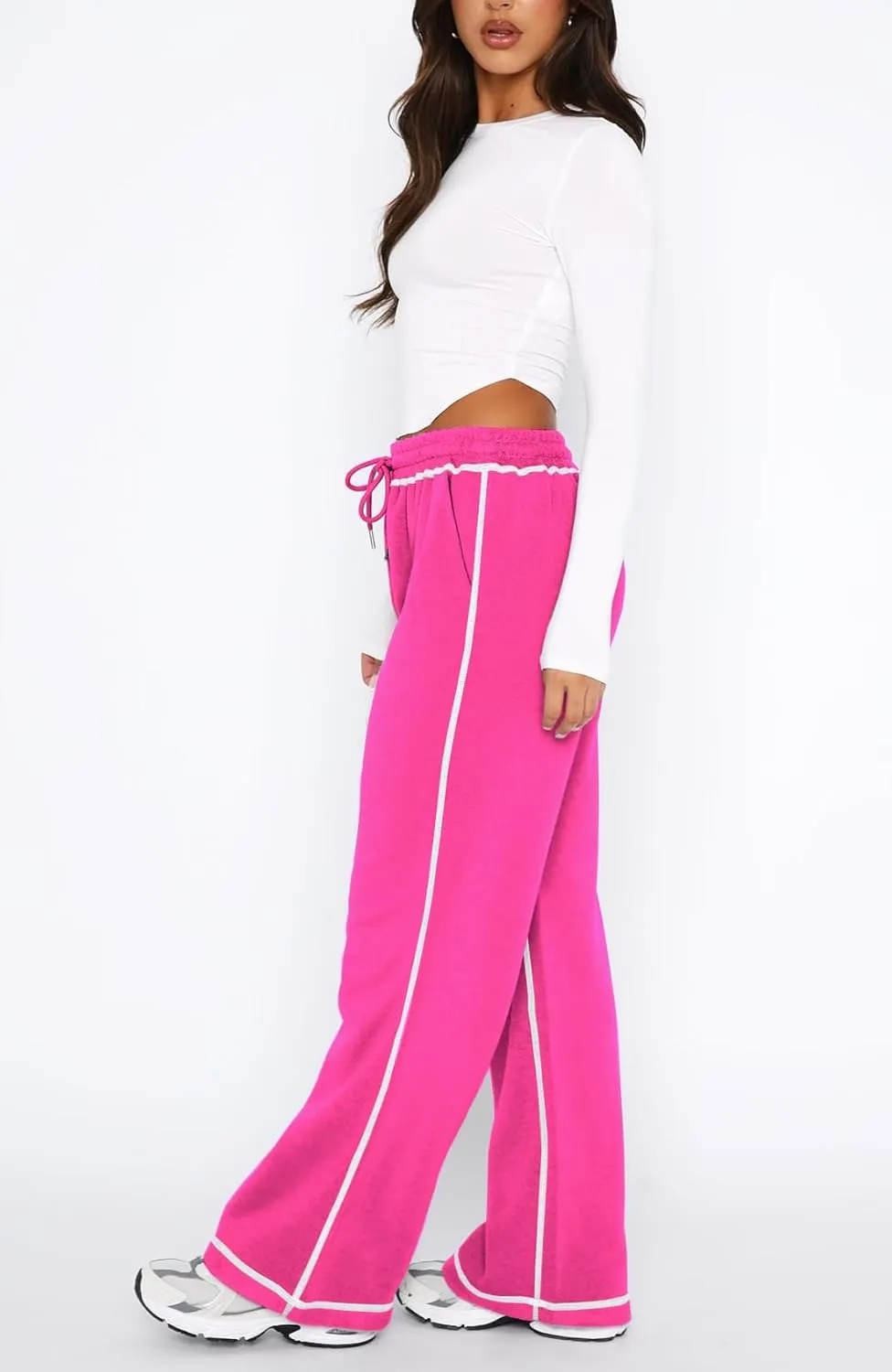 Track Pants Women Sweatpants Soft Jogging Straight Pajama Sweats Wide Leg Sweatpants Women Lounge Pants Joggers
